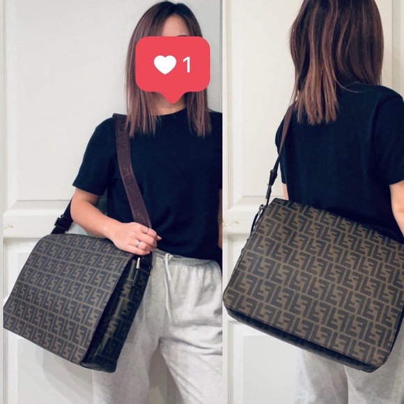 Authentic Fendi Zucca coated canvas messenger bag - Picture 3 of 17